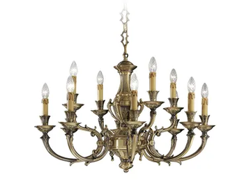 WINDSOR 888/8+4 - Antique Brass chandelier by Possoni Illuminazione - view 2